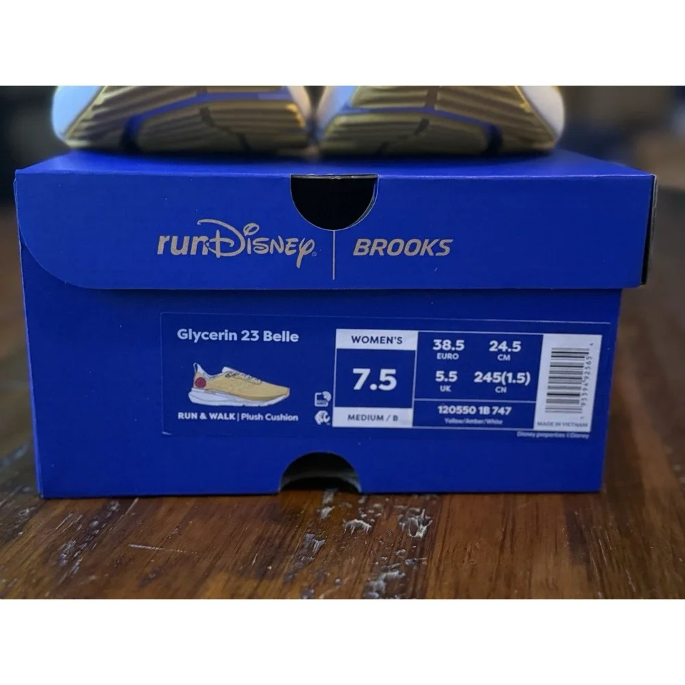 Brooks 2026 Run Disney Glycerin 23 PRINCESS BELLE Shoes Women's Size 7.5 NIB - Picture 4 of 5